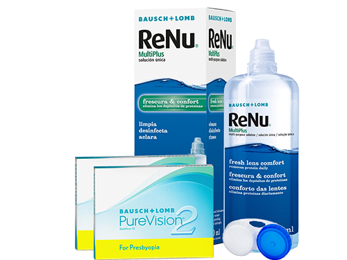 Lentillas Purevision2 for Presbyopia + Renu Multiplus - Packs