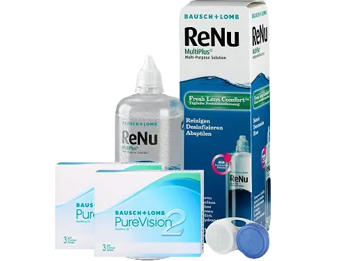 Lentillas Purevision 2HD + Renu Multiplus - Packs