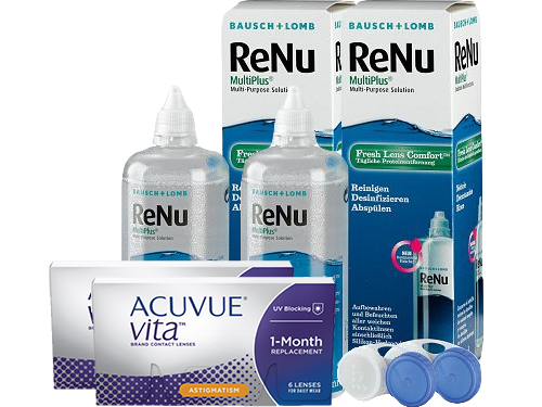 Lentillas Acuvue Vita for Astigmatism + Renu Multiplus - Packs