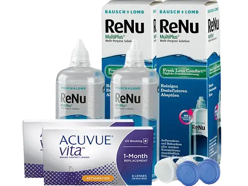 Lentillas Acuvue Vita for Astigmatism + Renu Multiplus - Packs