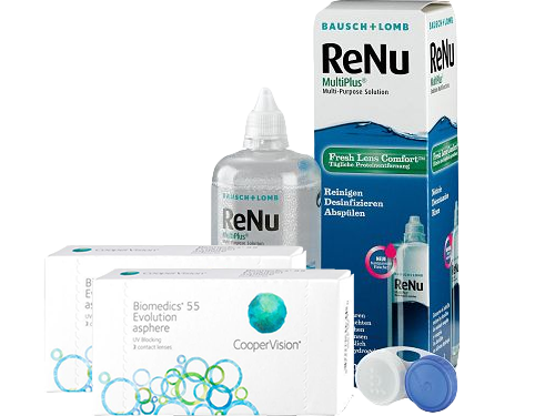 Lentillas Biomedics 55 Evolution + Renu Multiplus - Packs
