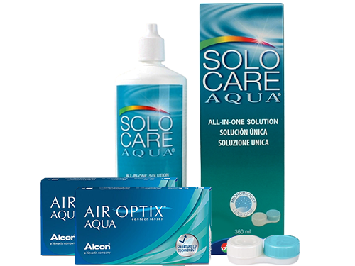 Lentillas Air Optix Aqua + Solo Care Aqua - Packs