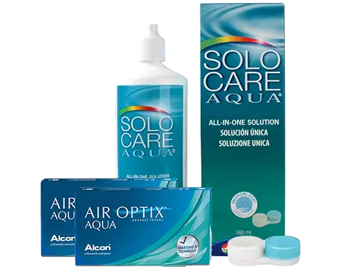 Lentillas Air Optix Aqua + Solo Care Aqua - Packs