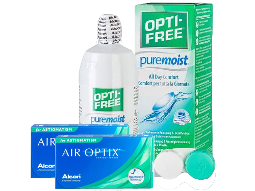 Lentillas Air Optix for Astigmatism  + Opti-Free PureMoist - Packs