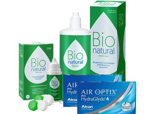 Lentillas Air Optix Plus HydraGlyde + BioNatural - Packs