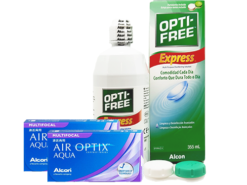Lentillas Air Optix Aqua Multifocal + Opti-Free Express - Packs