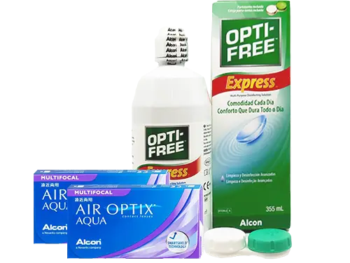 Lentillas Air Optix Aqua Multifocal + Opti-Free Express - Packs