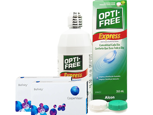 Lentillas Biofinity + Opti-Free Express - Packs