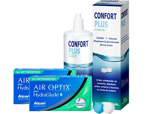 Lentillas Air Optix Plus HydraGlyde for Astigmatism + Confort Plus - Packs