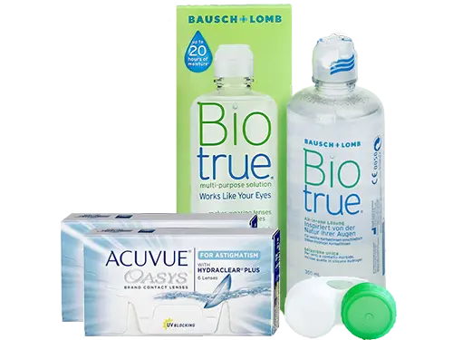 Lentillas Acuvue Oasys for Astigmatism + Biotrue - Packs