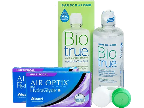 Lentillas Air Optix Plus HydraGlyde Multifocal + Biotrue - Packs