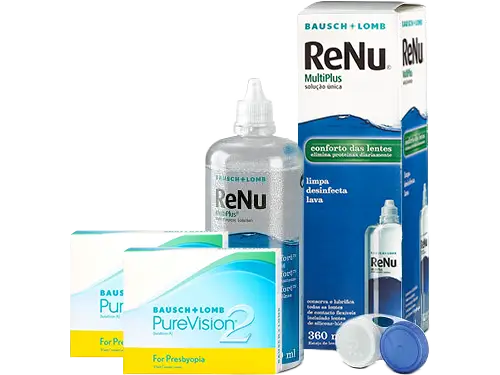 Lentillas Purevision 2 for Presbyopia + Renu Multiplus - Packs