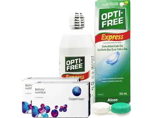 Lentillas Biofinity Multifocal + Opti-Free Express - Packs