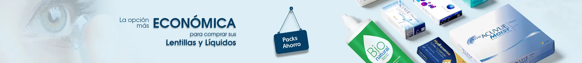 La opción más económica para comprar sus lentillas y líquidos