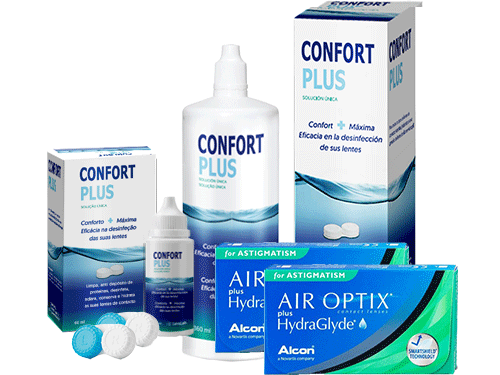 Lentillas Air Optix Plus HydraGlyde for Astigmatism + Confort Plus - Packs