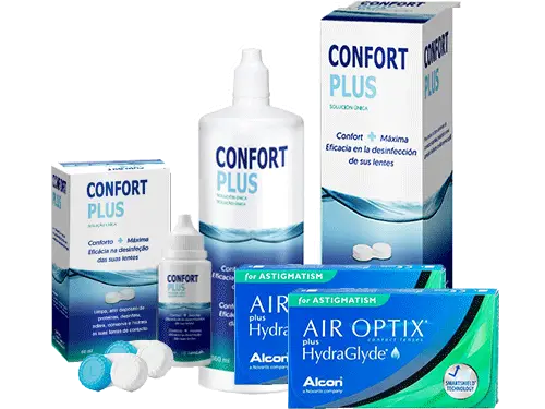 Lentillas Air Optix Plus HydraGlyde for Astigmatism + Confort Plus - Packs