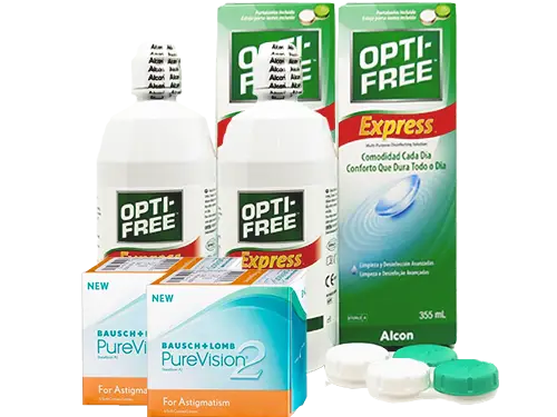 Lentillas Purevision 2 Astigmatismo + Opti-Free Express - Packs