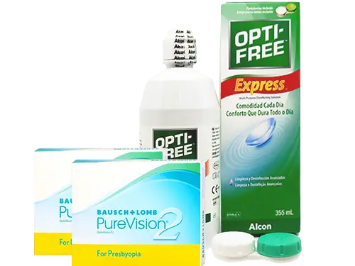 Lentillas Purevision 2 for Presbyopia + Opti-Free Express - Packs