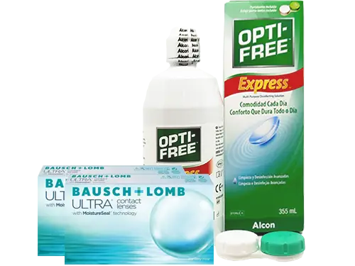 Lentillas Bausch+Lomb ULTRA + Opti-Free Express - Packs