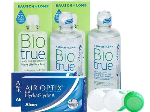 Lentillas Air Optix Plus HydraGlyde + Biotrue - Packs