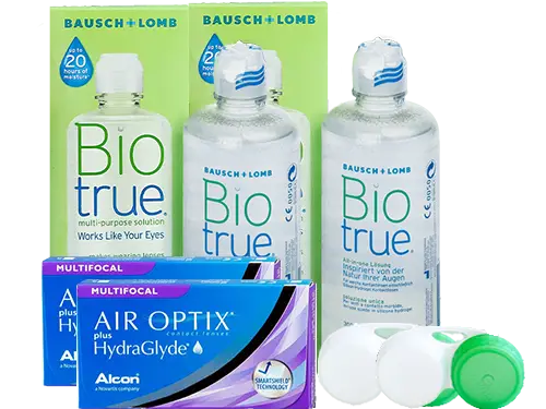 Lentillas Air Optix Plus HydraGlyde Multifocal + Biotrue - Packs