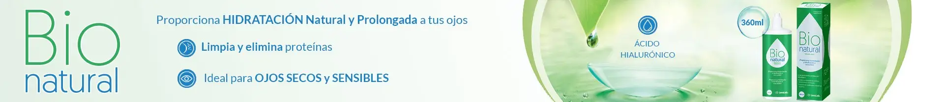 Bio Natural Solución única Proporciona hidratación natural y prolongada a sus ojos