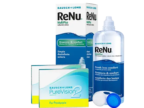 Lentillas Purevision2 for Presbyopia + Renu Multiplus - Packs