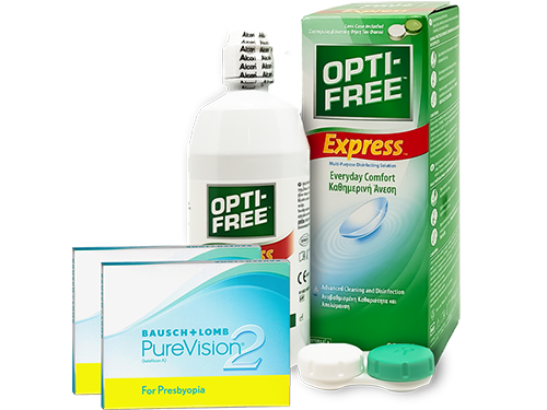 Lentillas Purevision2 for Presbyopia + Opti-Free Express - Packs