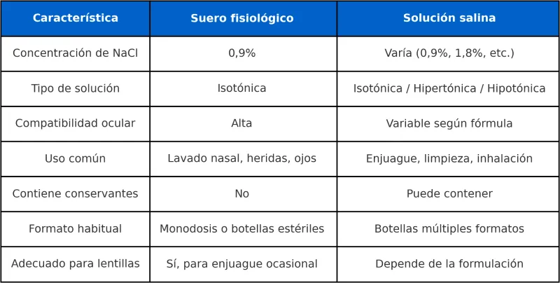 Diferencias clave entre suero fisiológico y solución salina Diferencias clave entre suero fisiológico y solución salina